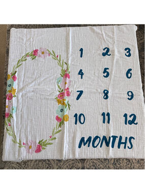 Cloud Island Baby Milestone Blanket Floral Months Photo Prop